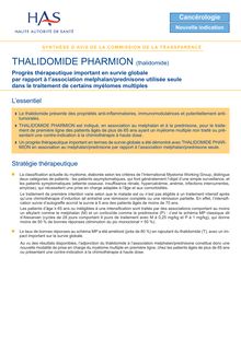 THALIDOMIDE PHARMION - Synthèse d avis THALIDOMIDE PHARMION - CT5573
