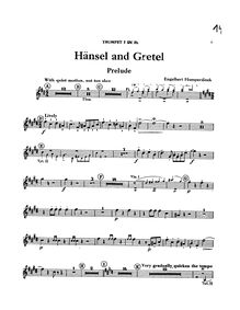 Partition trompette 1, 2 (B♭, E), Hänsel und Gretel, Märchenspiel in drei Bildern