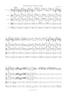 Partition complète, Concerto pour viole de gambe d amore en A minor
