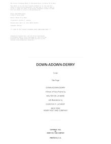 Down-Adown-Derry - A Book of Fairy Poems