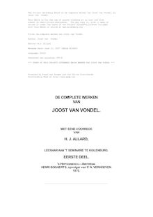 De complete werken van Joost van Vondel