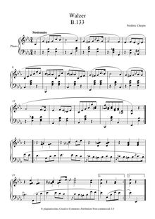 Partition complète, Waltz en E-flat major, E♭ major, Chopin, Frédéric