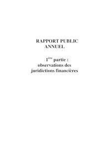 Rapport public annuel de la Cour des comptes - 2009