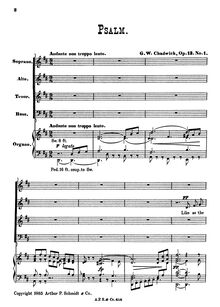 Partition No.1: As pour Hart Pants (Psalm), 3 sacré quatuors, Op.13