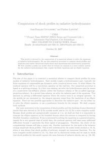 Computation of shock profiles in radiative hydrodynamics