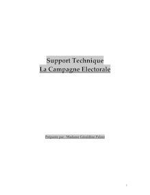 Support Technique La Campagne Electorale