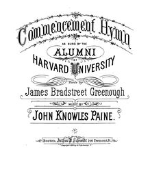 Partition complète, Hymn pour Harvard Commencement, Paine, John Knowles