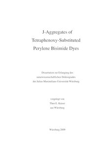 J-aggregates of tetraphenoxy-substituted perylene bisimide dyes [Elektronische Ressource] / vorgelegt von Theo E. Kaiser