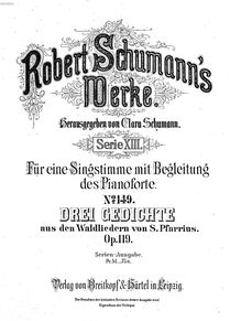 Partition complète, 3 Gedichte, Op.119, 1). G major 2). D major 3). G major