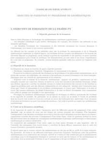 OBJECTIFS DE FORMATION ET PROGRAMME DE MATHÉMATIQUES I. OBJECTIFS ...