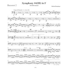 Partition basson 2, Symphony No.4  Pastorale , Symphony on Canadian Folk Themes par Michel Rondeau