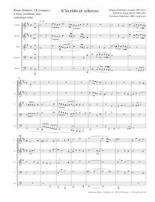 Partition , S io rido et scherzo2 B♭ trompettes, F cor, trombone, contrebasse tuba, madrigaux pour 5 voix