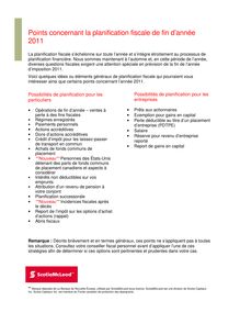 2011 Year End Tax Considerations - SM - FR