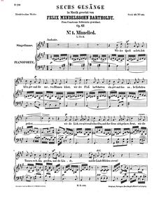 Partition complète, 6 chansons, Op.47, 6 Gesänge, Op.47, Mendelssohn, Felix