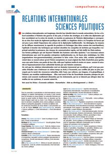 RELATIONS INTERNATIONALES SCIENCES POLITIQUES