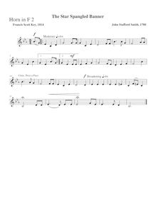 Partition cor 2 (F), pour Star-Spangled Banner, Original title: The Anacreontic Song
