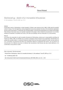 Dechenphug : destin d un monastère bhoutanais - article ; n°1 ; vol.55, pg 21-31