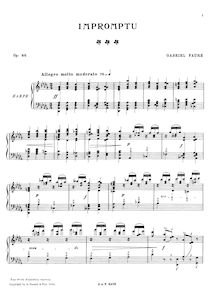 Partition complète, Impromptu No.6 Op.86, Fauré, Gabriel