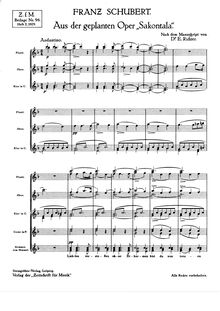Partition Final chœur of Act I (Lieblos verstossen ohne Erbarmen), Sacontala