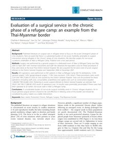 Evaluation of a surgical service in the chronic phase of a refugee camp: an example from the Thai-Myanmar border