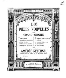 Partition , Introduction et Canon, Dix pièces nouvelles pour grand-orgue, Op.180