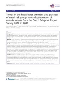 Trends in the knowledge, attitudes and practices of travel risk groups towards prevention of malaria: results from the Dutch Schiphol Airport Survey 2002 to 2009