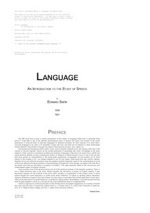 Language - An Introduction to the Study of Speech