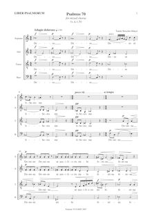 Partition SATB chœur Score, psalmus 70, Beischer-Matyó, Tamás