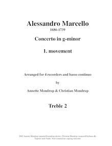Partition , Allegro moderato - aigu enregistrement  2, hautbois Concerto par Alessandro Marcello