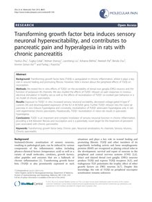 Transforming growth factor beta induces sensory neuronal hyperexcitability, and contributes to pancreatic pain and hyperalgesia in rats with chronic pancreatitis