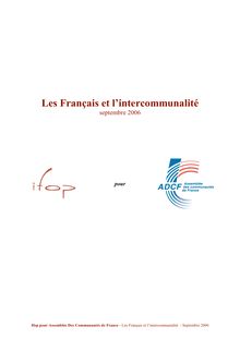 Les français et l intercommunalité