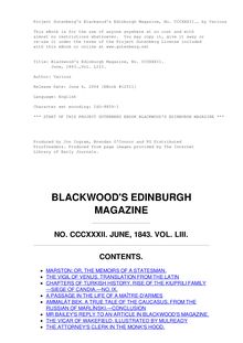 Blackwood s Edinburgh Magazine — Volume 53, No. 332, June, 1843