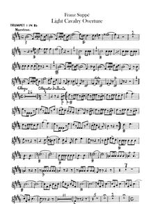 Partition trompette 1, 2 (en B♭), Leichte Kavallerie, Light Cavalry