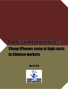 Rapport sur les conditions de travail de trois usines d un fournisseur d Apple, Pegatron - China Labor Watch