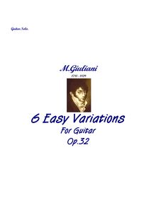 Partition complète, 6 Variations, Op.32, Giuliani, Mauro par Mauro Giuliani
