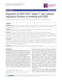 Expansion of CD4+CD25+helper T cells without regulatory function in smoking and COPD
