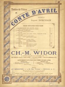 Partition Covers, Conte d Avril (), Op.64, Widor, Charles-Marie