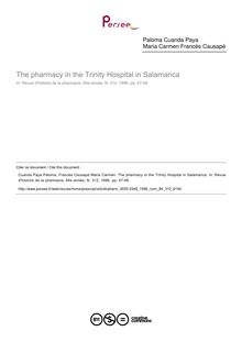 The pharmacy in the Trinity Hospital in Salamanca - article ; n°312 ; vol.84, pg 47-48