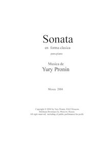 Partition complète, Sonata en Classic Form, Pronin, Yury