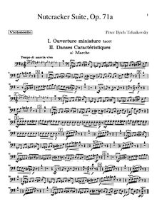 Partition violoncelles, pour Nutcracker, Щелкунчик, Tchaikovsky, Pyotr