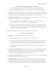 10-11  Charter of Audit and Finance Committee