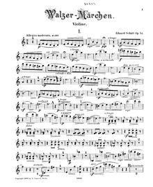 Partition de violon, Walzer-Märchen, Op.54, Schütt, Eduard