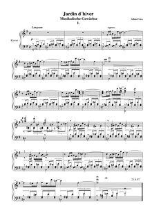 Partition No.1, Jardin d hiver, 4 musikalischen Gewächsen, Fries, Albin
