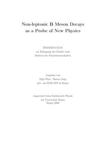 Non-leptonic B meson decays as a probe of new physics [Elektronische Ressource] / vorgeelgt von Martin Jung
