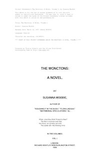 The Monctons: A Novel, Volume I
