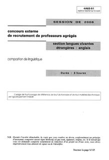 Agregext 2006 composition de linguistique
