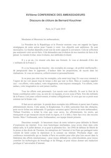 XVIIIème CONFERENCE DES AMBASSADEURS Discours de clôture de ...