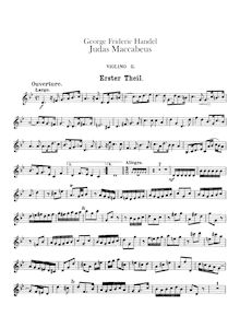 Partition violons II, Judas Maccabaeus, HWV 63, Handel, George Frideric
