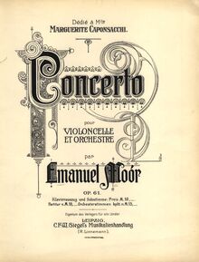Partition couverture couleur, violoncelle Concerto No.1, E major