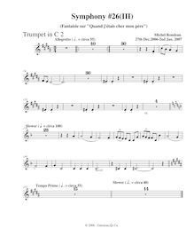 Partition trompette 2, Symphony No.26, B major, Rondeau, Michel par Michel Rondeau